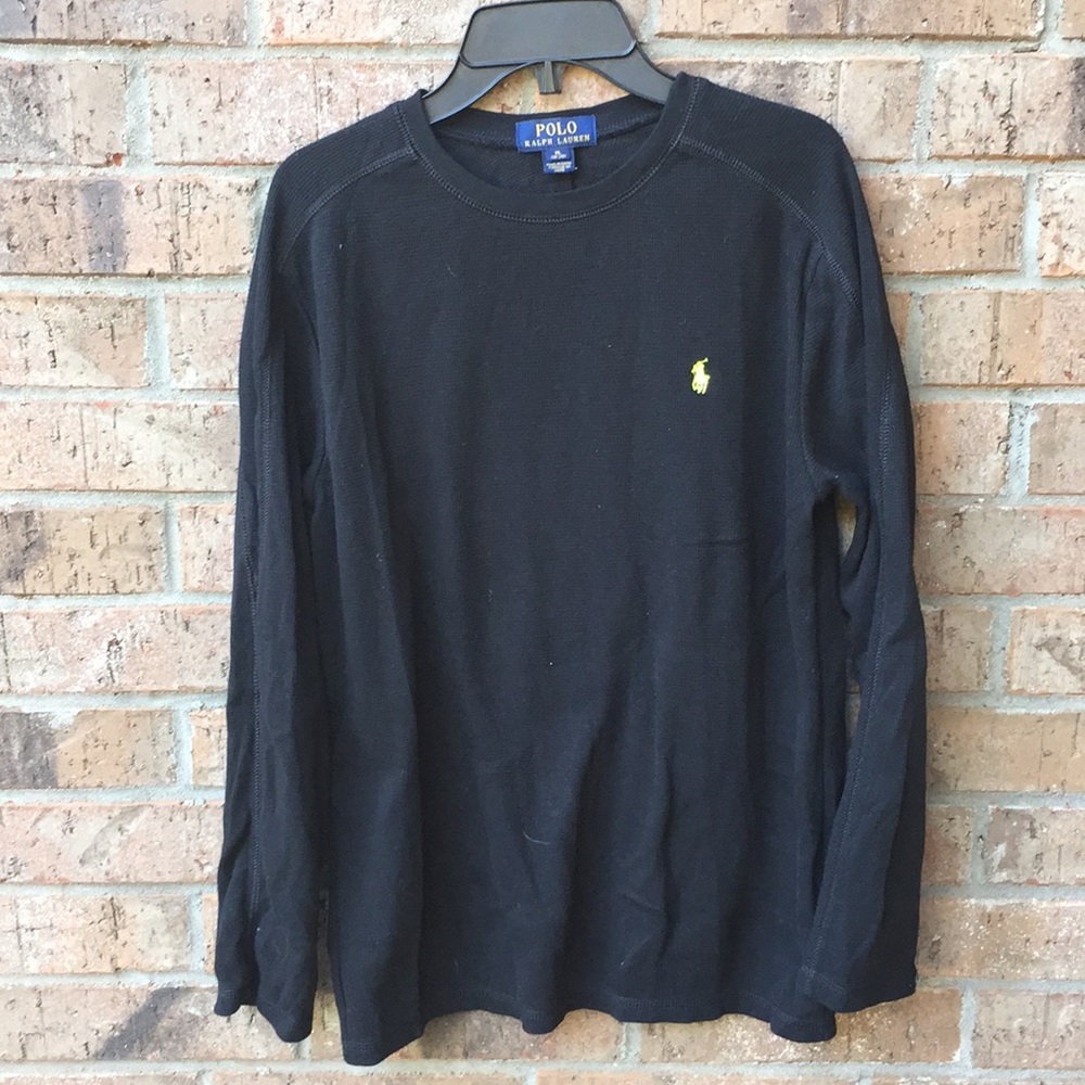 Polo Waffle Knit Long Sleeved Shirt